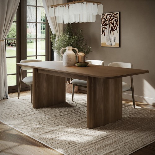 Large walnut extendable dining - extendable,