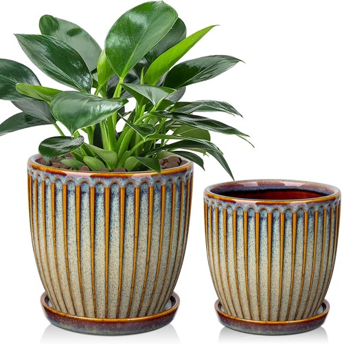 Set ceramic plant pots - of, 2