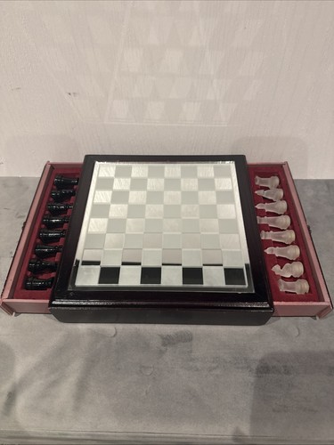 Vintage glass chess set - chess, in