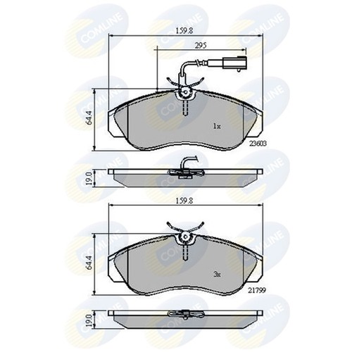Brake pads set - brake, fiat
