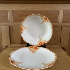 Hampton ivory Swinnertons Art Deco Plate & serving bowl, Hand Painted