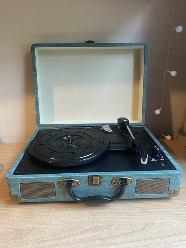 Vinyl record player - record, blue