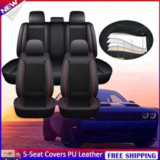 Full Set Car Leather Seat Covers For Nissan Qashqai J10 J11 Front+Rear Red Line