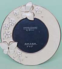 Impressions 3"x3" Photo Frame, Enamelled & Jewelled Detail, Butterfly Design