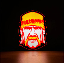 Hulk Hogan LED Lightbox | Handmade Wrestling Decor | Unique Gift | Free UK Deliv
