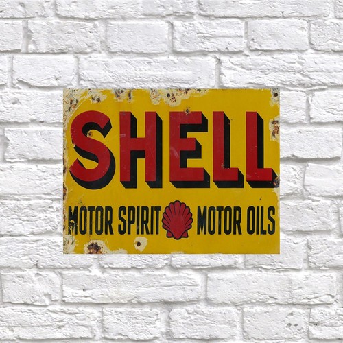 Shell motor oil retro tin - retro, sign