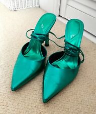 ZARA turquoise green blue strappy shoes size 5