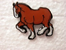 Shire horse pin badge. Brown
