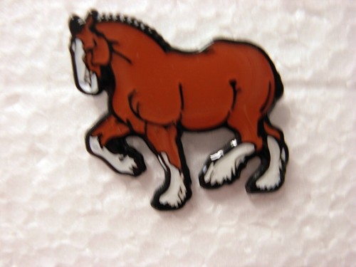 Shire horse pin badge brown - horse,