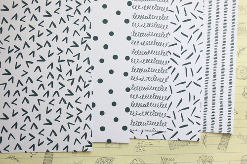 Black white patterns - black, card