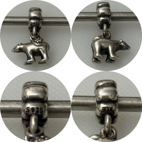 Pandora polar bear dangle - bear,