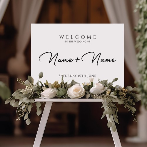 Wedding sign board welcome - sign,