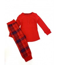 Ex M&S Girls Red Tartan Long Sleeve Christmas Pyjamas  Age 3/4 Years Brand New