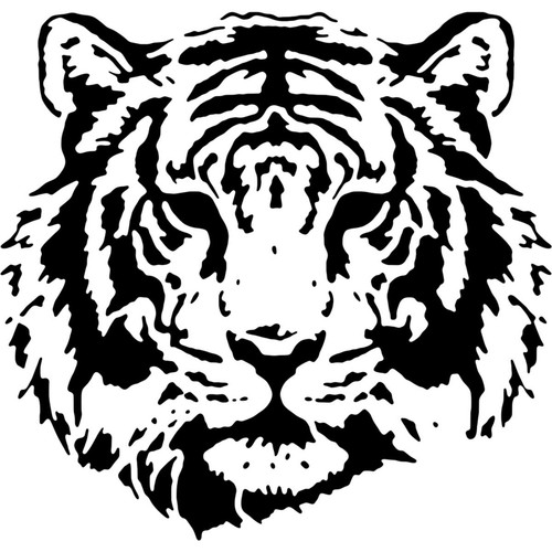Tiger head stencils - head,
