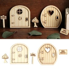 DIY 3D Wooden Fairy Elf Door Craft Kit with Window Kids Gift Playhouse Decor