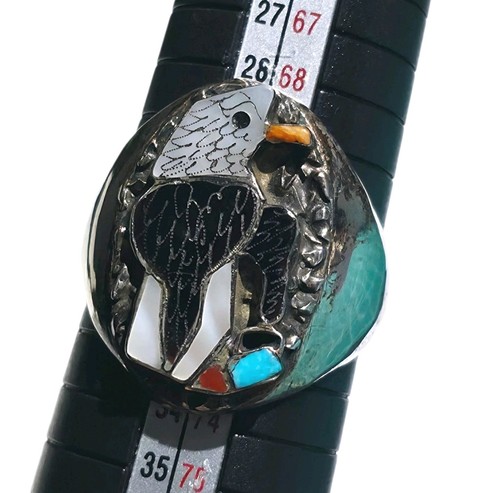 Vtg signed zuni multi stone - vtg,