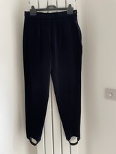 Women’s HAMELLS vintage 1980’s navy velvet stirrup trousers, Uk16