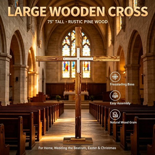 Church crucifix wooden cross - ,