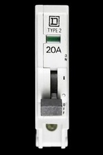 SQUARE D 20 AMP TYPE 2 M6 MCB CIRCUIT BREAKER QOE