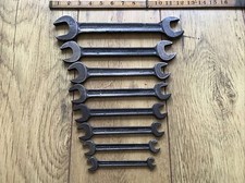 8 Vintage TW Superslim 3/4” To 1/8" Whitworth Spanners With Letter W. No 5.