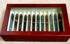 Pen display box, with transparent lid for showing up to 12 pens. 31cmx21cmx5cm