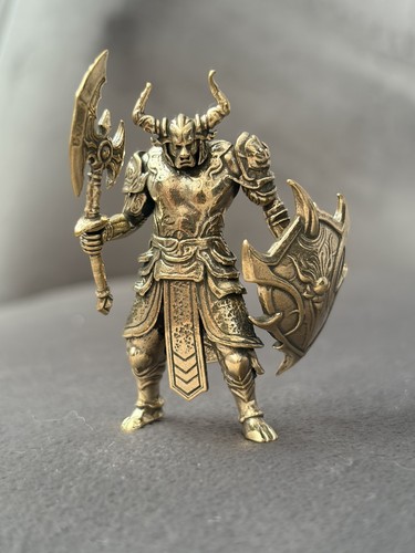 Solid brass samurai figurine - brass,