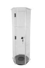 Clear Cabinet Acrylic Showcase Plexiglass Hexagon Shelf Lock Box Valuable Goods