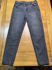 Denim By TU Ladies Size 14 Girlfriend Jean Black/grey Jeans