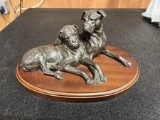 Vintage Boxer Dogs Statue Ornament By Doris Linder