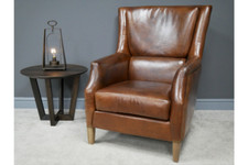 Genuine leather reading - leather, chair
