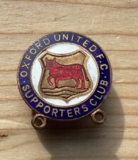RARE OLD 1970s OXFORD UNITED F.C SUPPORTERS CLUB BRASS BACK BADGE