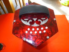 Anglo Pearlised 20+1 Button  7.25" Wide Concertina . 9 Fold 2 Spacer......VGC.