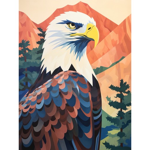 Majestic bald eagle - eagle, forest