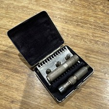Vintage 4 Piece Travel Safety Razor Set DE Open Comb in Case 