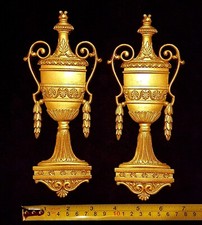 PAIR DECORATIVE MOULDING ANTIQUE GOLD GILT OR WHITE RESIN WALL MIRROR DECORATION