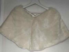 Soft Faux Fur Bridal Wedding Prom Evening Shrug Cover Up BNWT White Ivory Blush