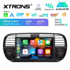 7" Android 14 8-Core 4+64GB Car GPS Stereo Radio Head Unit for Fiat 500 2007-15