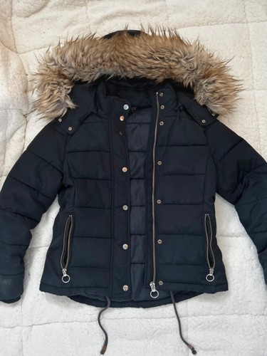 Navy blue topshop parka coat - blue,