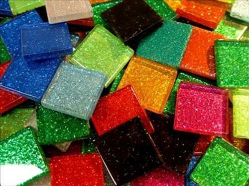 Glitter tiles 20mm multiple - glitter,