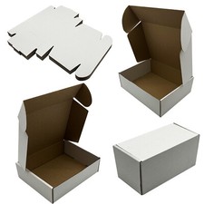 WHITE POSTAL BOXES - CARDBOARD SHIPPING BOXES MAILING GIFT PACKET SMALL PARCEL