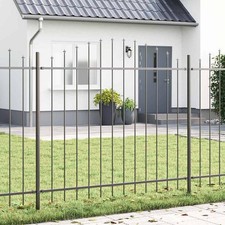 Garden Fence 8 pcs Grey 170 x