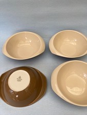 4 x  BRANKSOME  Bowls   Soup / Desert / Cereal Brown & Cream   Retro Style