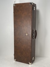 Vtg Henri Selmer Paris Baritone Saxophone Case Box Brown Leather 41.5x14x8.25”