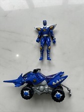 Vintage Rare Power Rangers Dino Thunder Blue Ranger With Quad Bike
