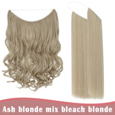 UK 100% Real Natural as Human Invisible Wire in Hair Extensions One Piece & Ring