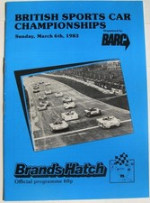 BRANDS HATCH 6 Mar 1983 BRITISH SPORTS CAR CHAMPIONSHIP Races Official Programme