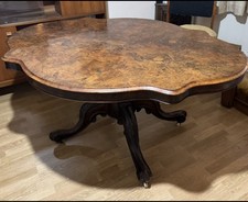 Burr walnut oval - dining, table