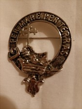Scottish MacDonald clan badge PER MARE PER TERRAS silver pewter FREE P&P to UK