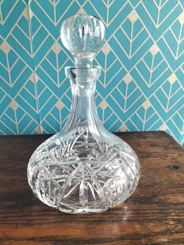 Ships decanter hand cut - ships,