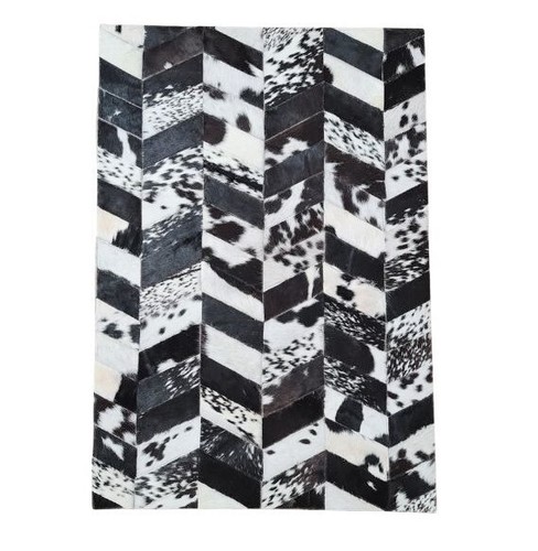 Handmade cowhide patchwork rug - cowhide,